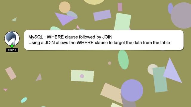MySQL : WHERE clause followed by JOIN смотреть онлайн