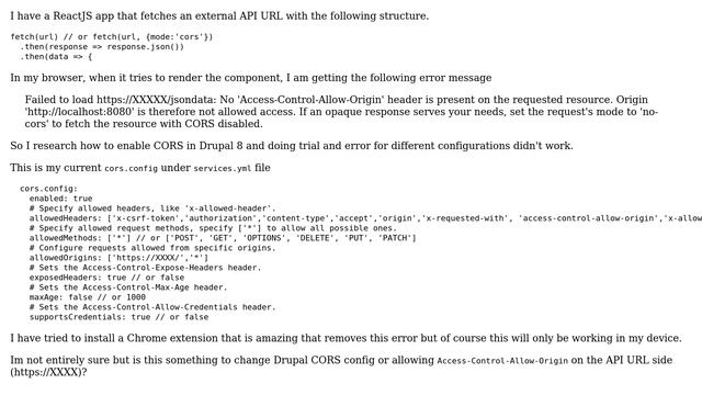Drupal: CORS setup with ReactJS Fetch API смотреть онлайн
