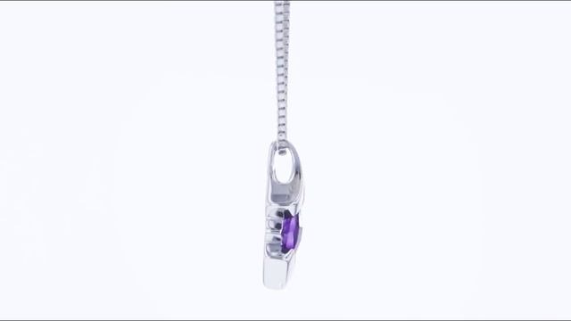 Peora Amethyst Sterling Silver Pagoda Pendant Necklace SP11616 смотреть онлайн