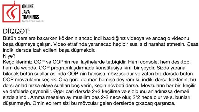 Java öyrənmək istəyənlər Telegram Qrupumuza Dəvətlidirlər! Videolara necə baxaq və necə öyrənək? смотреть онлайн