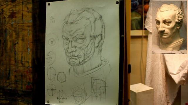 Обучение рисунку. Портрет. 18 серия: рисунок гипсовой головы Гаттамелаты, продолжение построения смотреть онлайн