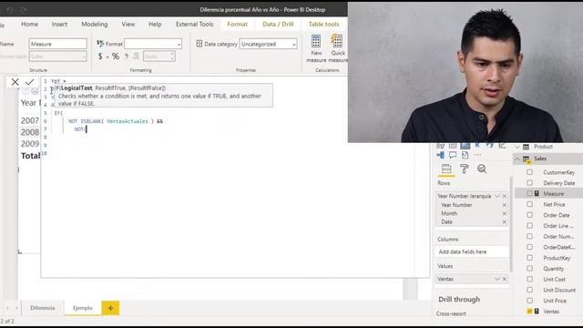 Diferencia Porcentual % año vs año en Power BI смотреть онлайн