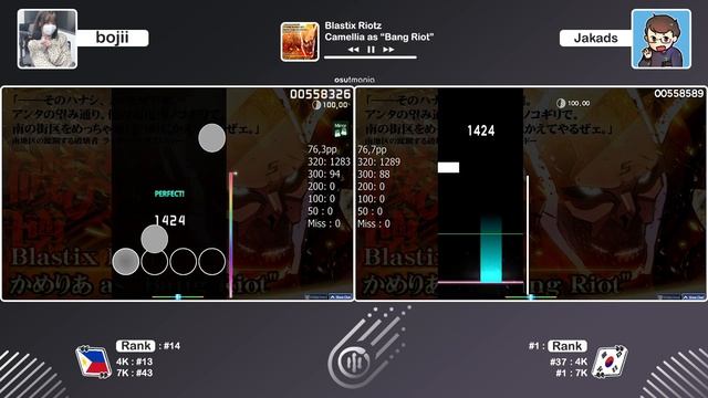 [osu!mania] bojii vs Jakads // Camellia as "Bang Riot" - Blastix Riotz [GRAVITY] смотреть онлайн