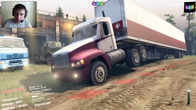 SpinTires обзор мода ( Freightliner Century Day Cab v1.0 ) смотреть онлайн