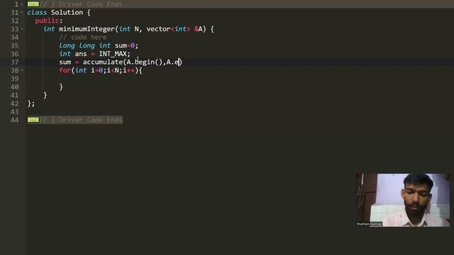 Minimum Integer | Hindi | GFG POTD | C++ | Java | Tc:- O(N) | Sc:- O(1) смотреть онлайн
