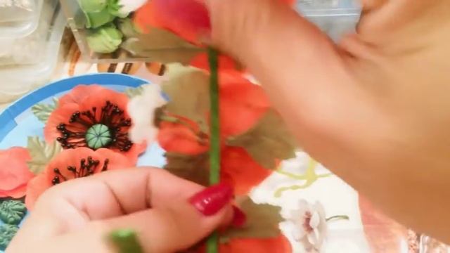 Ободок с маками самый легкий способ  Marine DIY