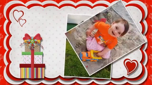 Слайдшоу из фото. 3 года девочке. С Днём рождения! смотреть онлайн