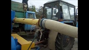 Перегрузка зерна из машины в машину  Пневмоперегружатель ПП 25Т