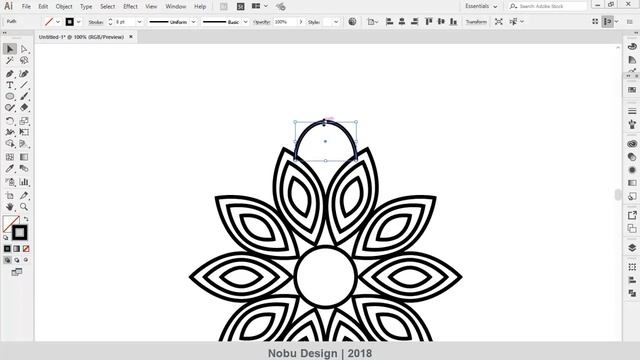 Adobe Illustrator Tutorial - Draw Simple Mandala with Rotate Tool смотреть онлайн
