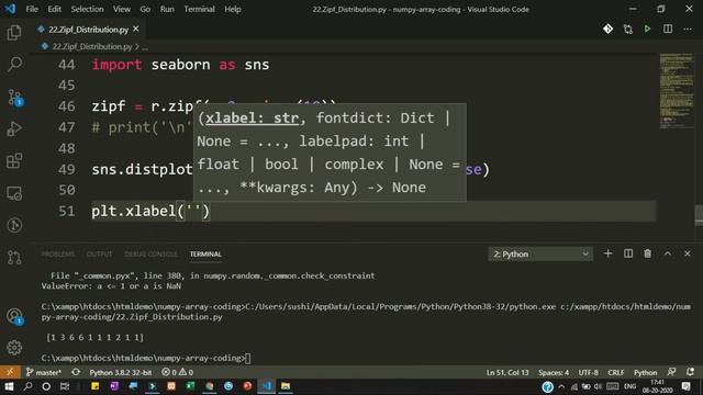 How to use Zipf Distribution using matplotlib and seaborn library Python NumPy Array Hindi смотреть онлайн