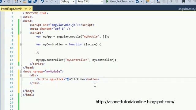 AngularJS Tutorial 5: How to handle HTML button click event using AngularJS смотреть онлайн