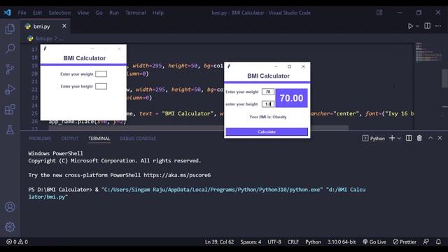 How to make a BMI Calculator in Python | Python Projects #python смотреть онлайн