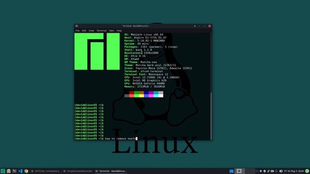 How to install/remove neofetch for Manjaro/Arch Linux смотреть онлайн