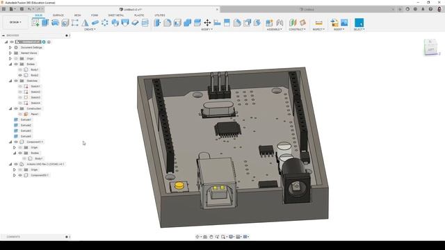 Урок Fusion 360: создание корпуса платы Arduino смотреть онлайн