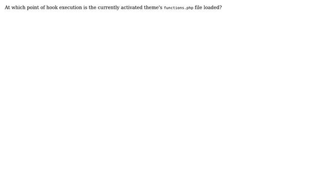 Wordpress: What hook is the currently active theme's functions.php file loaded on? смотреть онлайн