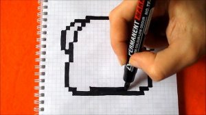 Леон Бравл Старс Как рисовать по клеточкам How to Draw Leon Brawl Stars Pixel Art