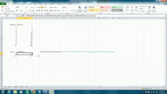 linear interpolation in excel смотреть онлайн