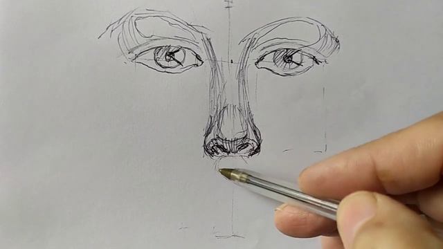 Рисуем лицо Набросок ручкой смотреть онлайн