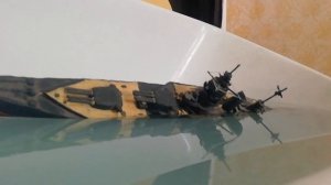 Крушение линкора "Dunkerque / Дюнкерк" из пластилина. ПОТОП корабля!