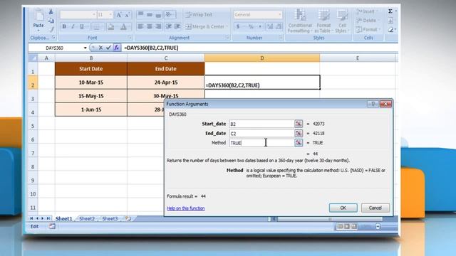How to use DAYS360 function in Excel : Tutorial смотреть онлайн