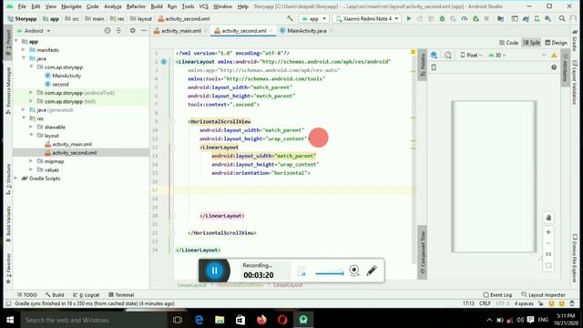 Horizontal scroll view Button in Android Studio 2020 смотреть онлайн