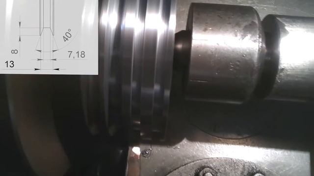 Шкив под ремень профиль А. Токарная обработка. смотреть онлайн