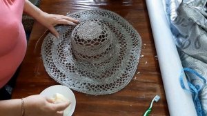 Как придать форму. #Шляпа с большими полями.