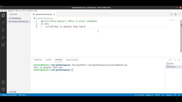 Python - Syntax & Comments Tutorial смотреть онлайн