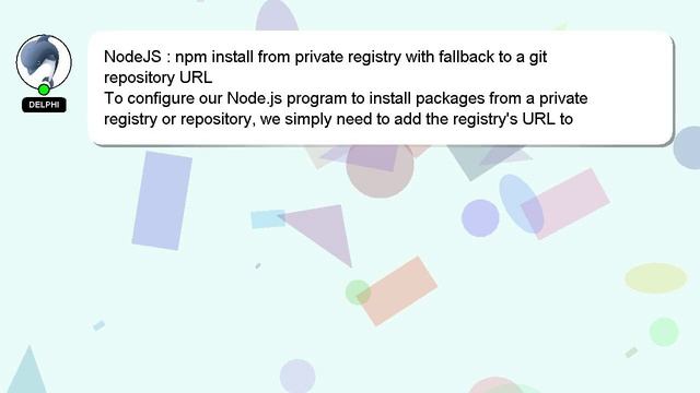 NodeJS : npm install from private registry with fallback to a git repository URL смотреть онлайн