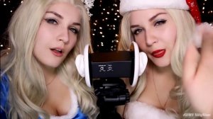 ASMR KittyKlaw в образе Снегурочки и Санты Звуки ртаи Поцелуи асмр