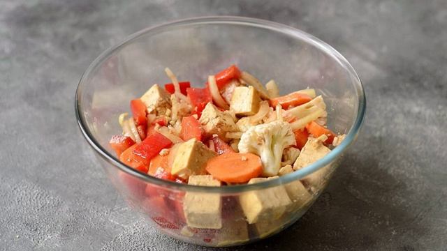 Тофу в духовке с овощами смотреть онлайн