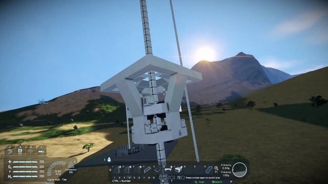 An Engineer Designing A Space Elevator In Space Engineers