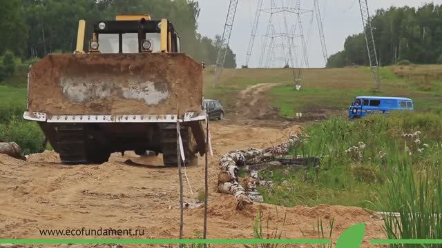 Монтаж винтовых свай для опор ЛЭП ВЛ-500 кВ - ЭкоФундамент смотреть онлайн