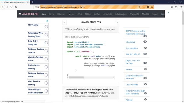 Write a Java8 program to remove null from a stream.
| javapedia.net смотреть онлайн