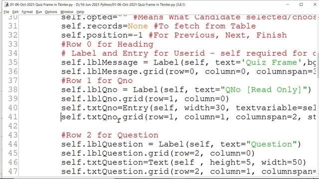 Python Lecture 6-Oct-2021 Design Quiz Frame in Tkinter | Using random in Python | Bhupendra Khilran смотреть онлайн