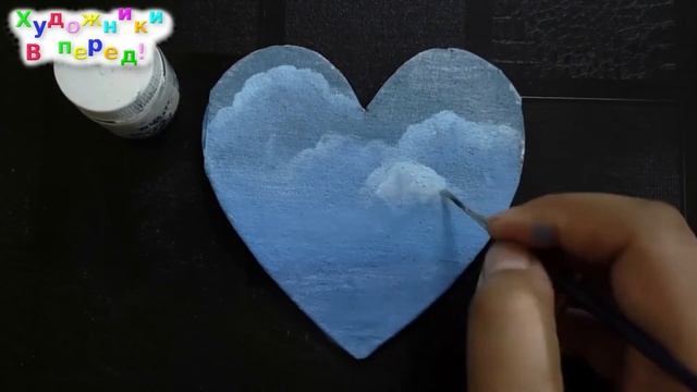 Пишем акрилом миниатюру (облака и пальма) смотреть онлайн