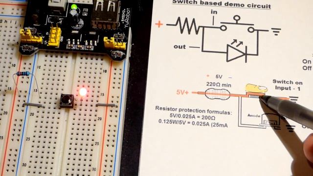 Transistor circuit 3 2N3904 NPN BJT wired as NOT Gate signal inverter explained смотреть онлайн