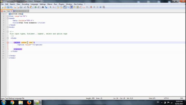 file input type , fieldset,legend, select and option tags смотреть онлайн