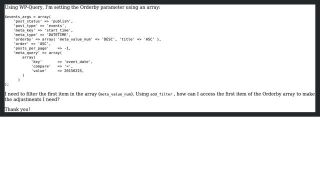 Wordpress: Add filter to Orderby Parameter using Array смотреть онлайн