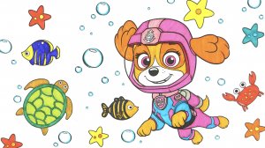 Щенячий Патруль раскраска Скай.  Сюрпризы и игрушки