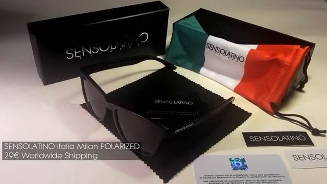 29€ Sensolatino® Italia Milan Black Gradient Polarized Sunglasses | Unboxing смотреть онлайн