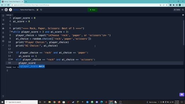 Python - Rock, Paper, Scissors (while loops and conditionals) смотреть онлайн