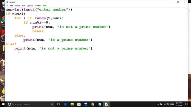 Program to check if the number is prime in Python. смотреть онлайн