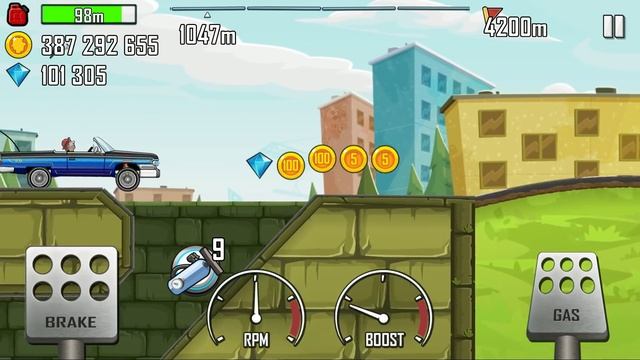 Hill Climb Racing 1 Updated! 1.51.0 New map - SUBURBS car game Gameplay смотреть онлайн