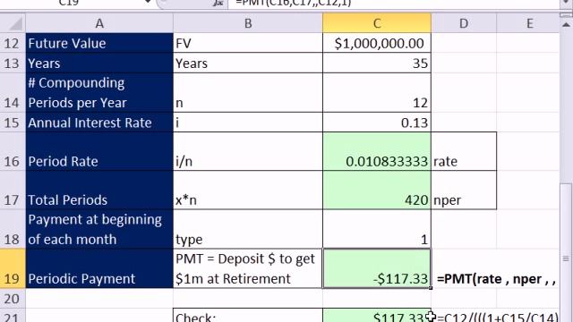 Excel 2010 Business Math 84: Annuities: FV, PV and PMT for End & Begin (9 Examples) смотреть онлайн