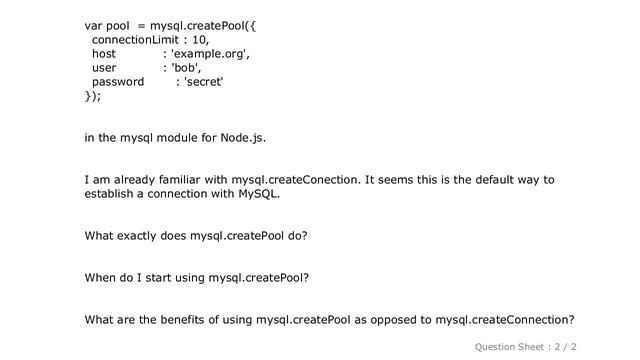 MySQL : What is the difference between mysql.createConnection and mysql.createPool in Node.js MySQL смотреть онлайн