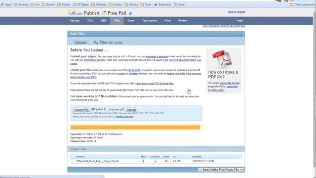 Lulu Word Document Docx to PDF to Paperback or Hardcover смотреть онлайн