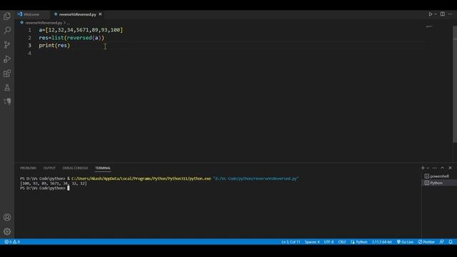 reverse() vs reversed() in python. смотреть онлайн