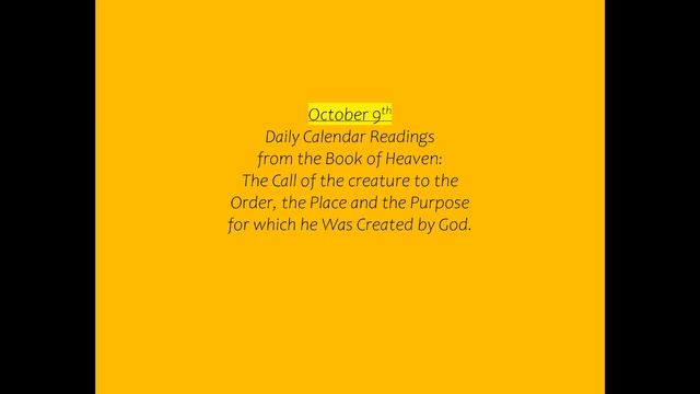 October 9th Daily Calendar Readings from the Book of Heaven смотреть онлайн