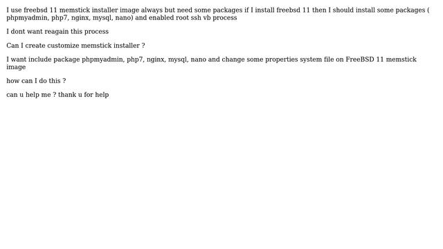 Freebsd 11 custom installer memstick with packages смотреть онлайн